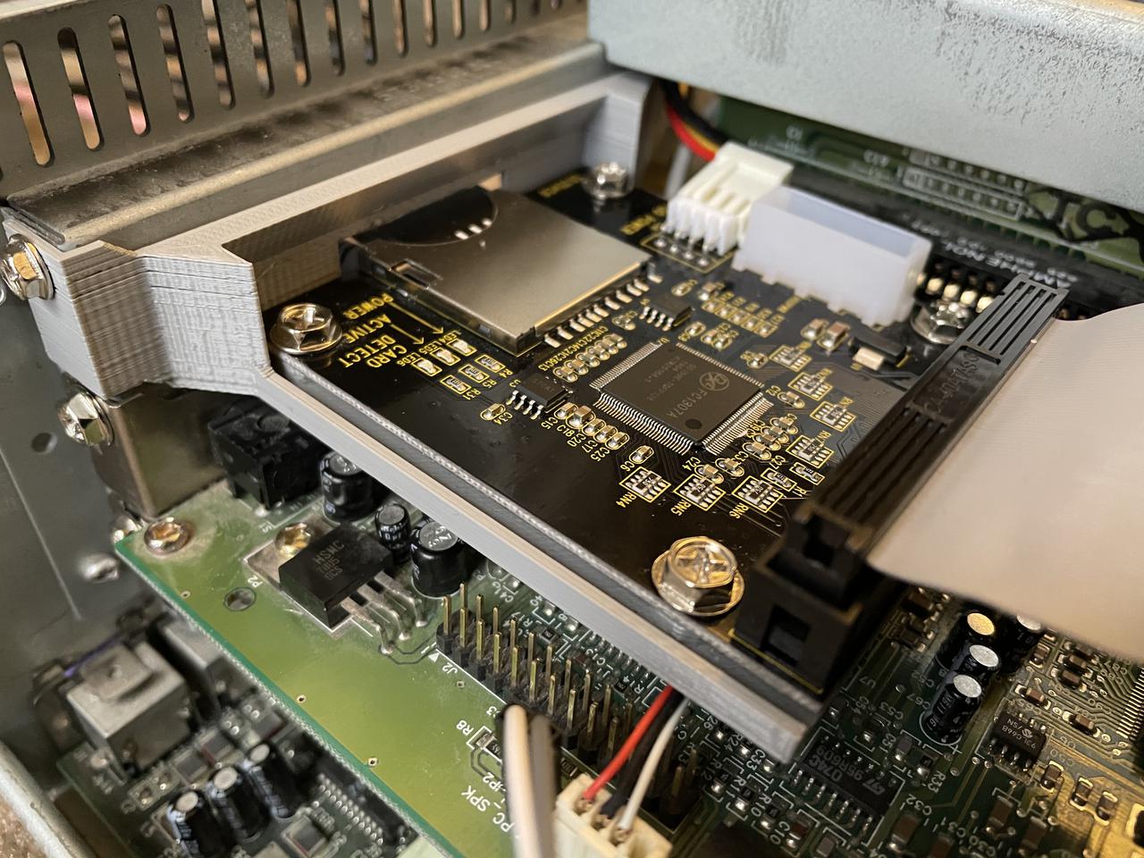 SD to IDE adapter in a 3D printed PCI/ISA bracket